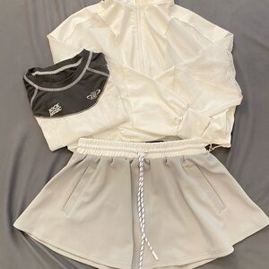 White and Gray Soccer Sportswear Set